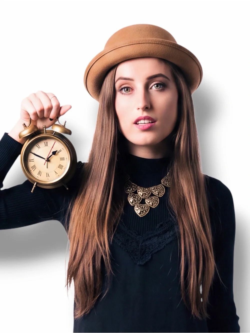 Tan Dome Crown Derby Bowler Hat - OS NWT